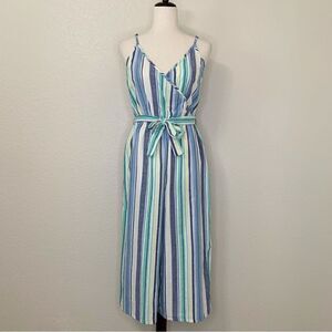 NWOT Derek Heart Women’s Size Large Striped Sleeveless Jumpsuit